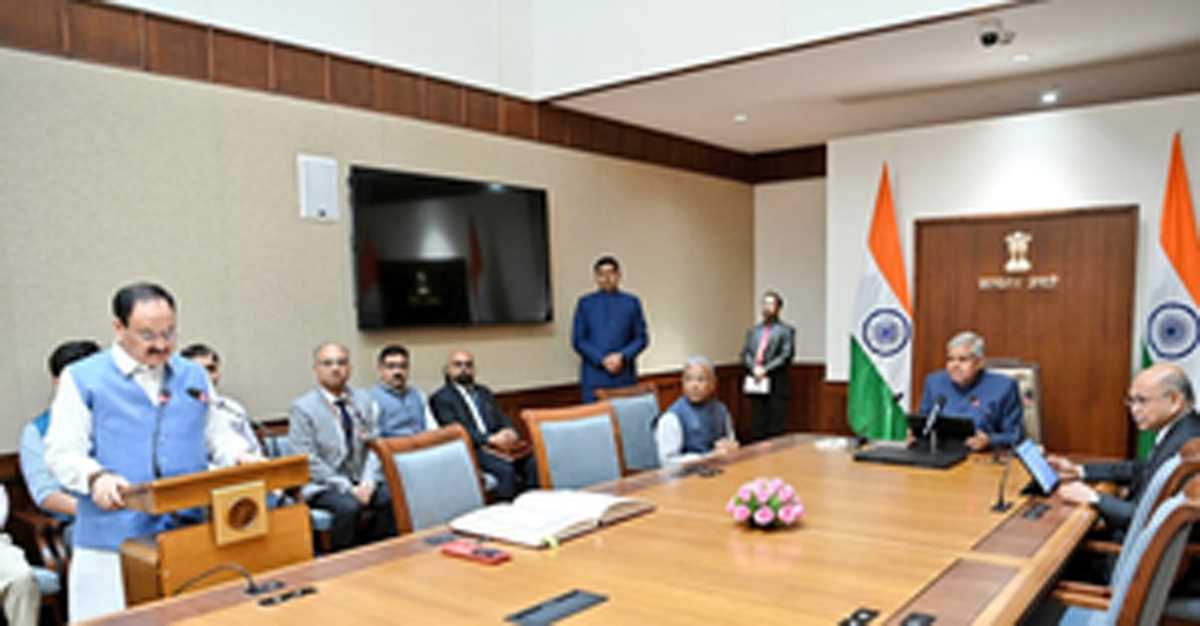 राज्यसभा के लिए निर्वाचित भाजपा राष्ट्रीय अध्यक्ष जेपी नड्डा समेत छह ने ली शपथ